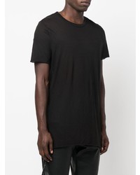 schwarzes T-Shirt mit einem Rundhalsausschnitt von Rick Owens