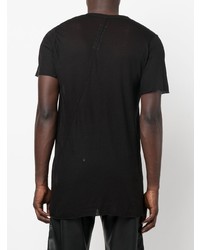 schwarzes T-Shirt mit einem Rundhalsausschnitt von Rick Owens