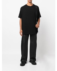 schwarzes T-Shirt mit einem Rundhalsausschnitt von Yohji Yamamoto