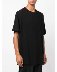 schwarzes T-Shirt mit einem Rundhalsausschnitt von Yohji Yamamoto