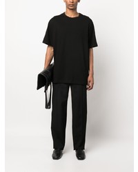 schwarzes T-Shirt mit einem Rundhalsausschnitt von Yohji Yamamoto