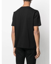 schwarzes T-Shirt mit einem Rundhalsausschnitt von Saint Laurent