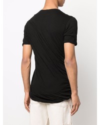 schwarzes T-Shirt mit einem Rundhalsausschnitt von Rick Owens