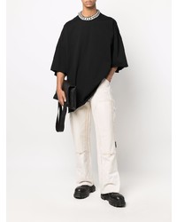 schwarzes T-Shirt mit einem Rundhalsausschnitt von Rick Owens