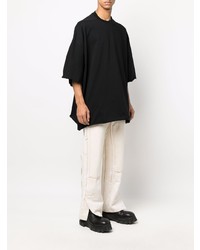 schwarzes T-Shirt mit einem Rundhalsausschnitt von Rick Owens