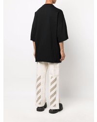 schwarzes T-Shirt mit einem Rundhalsausschnitt von Rick Owens