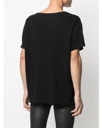 schwarzes T-Shirt mit einem Rundhalsausschnitt von Greg Lauren