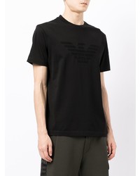 schwarzes T-Shirt mit einem Rundhalsausschnitt von Emporio Armani