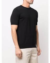 schwarzes T-Shirt mit einem Rundhalsausschnitt von Canali