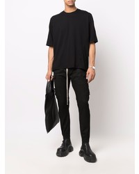 schwarzes T-Shirt mit einem Rundhalsausschnitt von Rick Owens DRKSHDW