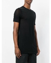 schwarzes T-Shirt mit einem Rundhalsausschnitt von Rick Owens