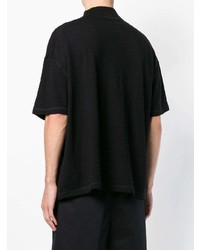 schwarzes T-Shirt mit einem Rundhalsausschnitt von Jil Sander