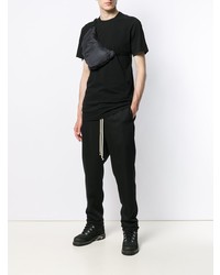 schwarzes T-Shirt mit einem Rundhalsausschnitt von Rick Owens