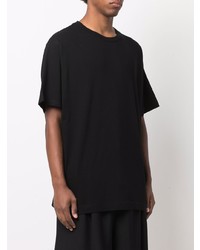 schwarzes T-Shirt mit einem Rundhalsausschnitt von Yohji Yamamoto