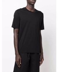 schwarzes T-Shirt mit einem Rundhalsausschnitt von Jil Sander