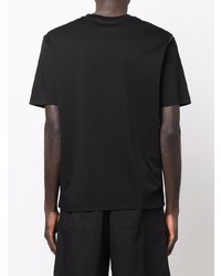 schwarzes T-Shirt mit einem Rundhalsausschnitt von Jil Sander