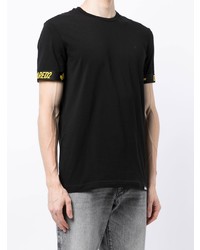 schwarzes T-Shirt mit einem Rundhalsausschnitt von DSQUARED2