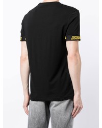 schwarzes T-Shirt mit einem Rundhalsausschnitt von DSQUARED2