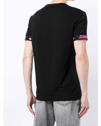 schwarzes T-Shirt mit einem Rundhalsausschnitt von DSQUARED2