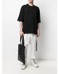 schwarzes T-Shirt mit einem Rundhalsausschnitt von Rick Owens DRKSHDW