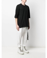 schwarzes T-Shirt mit einem Rundhalsausschnitt von Rick Owens DRKSHDW