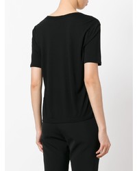 schwarzes T-Shirt mit einem Rundhalsausschnitt von T by Alexander Wang