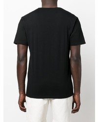 schwarzes T-Shirt mit einem Rundhalsausschnitt von MAISON KITSUNÉ