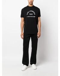 schwarzes T-Shirt mit einem Rundhalsausschnitt von Karl Lagerfeld