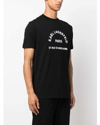 schwarzes T-Shirt mit einem Rundhalsausschnitt von Karl Lagerfeld