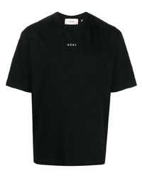 schwarzes T-Shirt mit einem Rundhalsausschnitt von Róhe