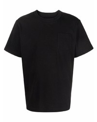 schwarzes T-Shirt mit einem Rundhalsausschnitt von Sacai