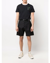 schwarzes T-Shirt mit einem Rundhalsausschnitt von Raf Simons X Fred Perry