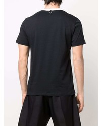 schwarzes T-Shirt mit einem Rundhalsausschnitt von Raf Simons X Fred Perry