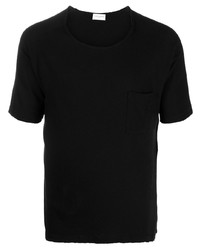 schwarzes T-Shirt mit einem Rundhalsausschnitt von Saint Laurent