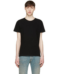 schwarzes T-Shirt mit einem Rundhalsausschnitt von Saint Laurent