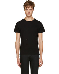 schwarzes T-Shirt mit einem Rundhalsausschnitt von Saint Laurent