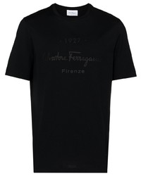 schwarzes T-Shirt mit einem Rundhalsausschnitt von Salvatore Ferragamo