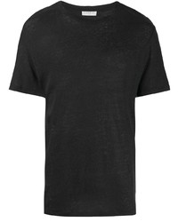 schwarzes T-Shirt mit einem Rundhalsausschnitt von Sandro Paris