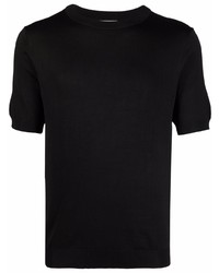 schwarzes T-Shirt mit einem Rundhalsausschnitt von Sandro Paris