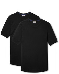 schwarzes T-Shirt mit einem Rundhalsausschnitt von Schiesser