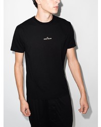 schwarzes T-Shirt mit einem Rundhalsausschnitt von Stone Island