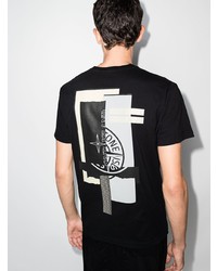 schwarzes T-Shirt mit einem Rundhalsausschnitt von Stone Island