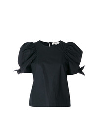 schwarzes T-Shirt mit einem Rundhalsausschnitt von Sea