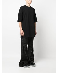 schwarzes T-Shirt mit einem Rundhalsausschnitt von Rick Owens