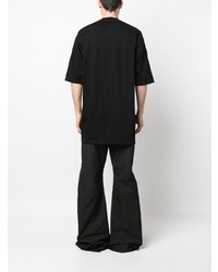 schwarzes T-Shirt mit einem Rundhalsausschnitt von Rick Owens