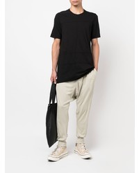 schwarzes T-Shirt mit einem Rundhalsausschnitt von Rick Owens DRKSHDW