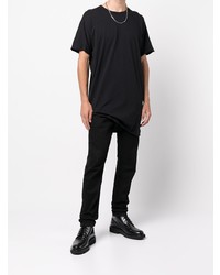 schwarzes T-Shirt mit einem Rundhalsausschnitt von Boris Bidjan Saberi