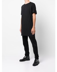 schwarzes T-Shirt mit einem Rundhalsausschnitt von Boris Bidjan Saberi