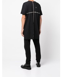 schwarzes T-Shirt mit einem Rundhalsausschnitt von Boris Bidjan Saberi