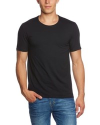 schwarzes T-Shirt mit einem Rundhalsausschnitt von Selected Homme
